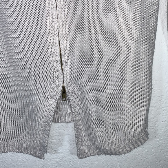 Zara Knit Gray Zipper Back Crewneck Pullover Sweater size Medium - Picture 5 of 12